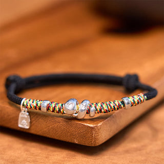 Buddha Gift 999 Sterling Silver Year Of Snake Red String Happiness Protection Braided Bracelet