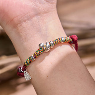 Buddha Gift 999 Sterling Silver Year Of Snake Red String Happiness Protection Braided Bracelet