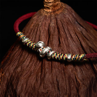 Buddha Gift 999 Sterling Silver Year Of Snake Red String Happiness Protection Braided Bracelet