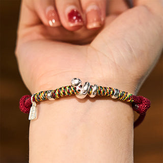 Buddha Gift 999 Sterling Silver Year Of Snake Red String Happiness Protection Braided Bracelet