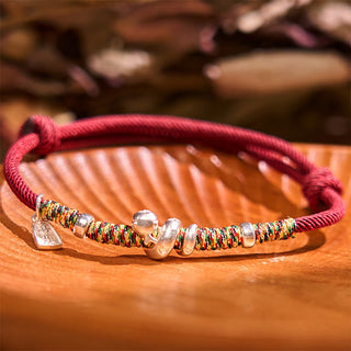 Buddha Gift 999 Sterling Silver Year Of Snake Red String Happiness Protection Braided Bracelet