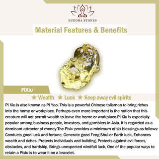Buddha Gift Natural Citrine Pixiu Prosperity Bracelet