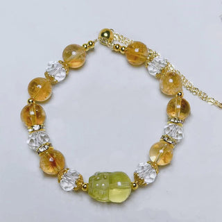 Buddha Gift Natural Citrine Pixiu Prosperity Bracelet