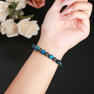 Buddha Gift 2Pcs Hematite Tiger Eye Blue Tiger Eye Powerful Bracelet Set