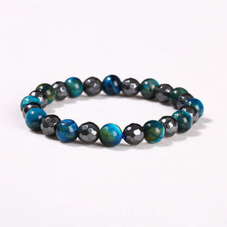 Buddha Gift 2Pcs Hematite Tiger Eye Blue Tiger Eye Powerful Bracelet Set
