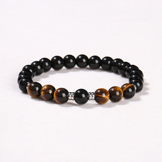 Buddha Gift 2Pcs Hematite Tiger Eye Blue Tiger Eye Powerful Bracelet Set
