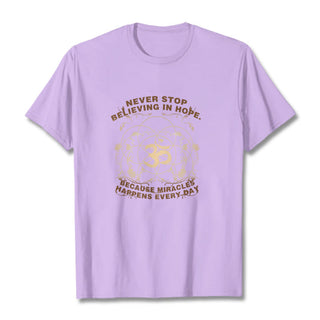 Buddha Gift Never Stop Believing In Hope Om Lotus Design Cotton Tee T-shirt