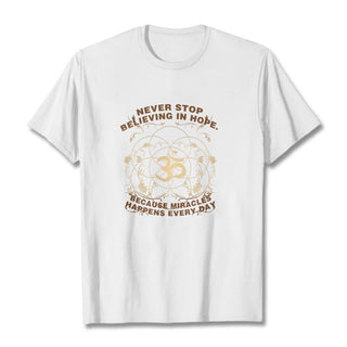 Buddha Gift Never Stop Believing In Hope Om Lotus Design Cotton Tee T-shirt