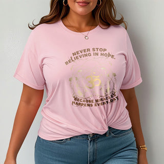 Buddha Gift Never Stop Believing In Hope Om Lotus Design Cotton Tee T-shirt