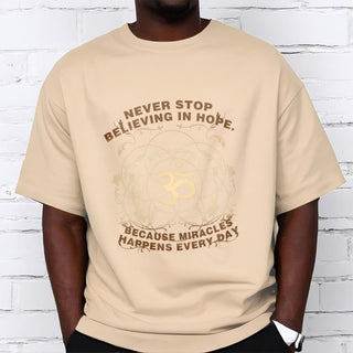 Buddha Gift Never Stop Believing In Hope Om Lotus Design Cotton Tee T-shirt