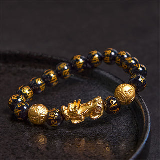 Buddha Gift FengShui PiXiu Obsidian Wealth Bracelet