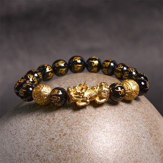 Buddha Gift FengShui PiXiu Obsidian Wealth Bracelet