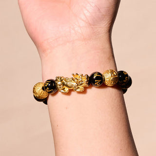 Buddha Gift FengShui PiXiu Obsidian Wealth Bracelet