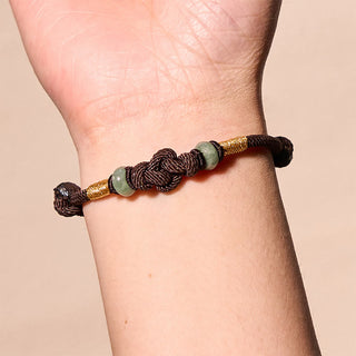 Buddha Gift Red String Jade Luck Fortune Knot Braided Couple Bracelet