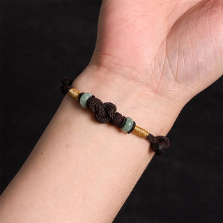 Buddha Gift Red String Jade Luck Fortune Knot Braided Couple Bracelet