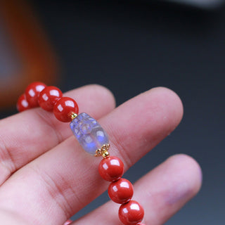 Buddha Gift Cinnabar Moonstone PiXiu Blessing Bracelet
