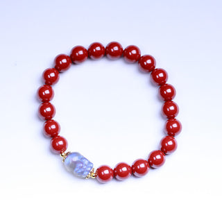 Buddha Gift Cinnabar Moonstone PiXiu Blessing Bracelet