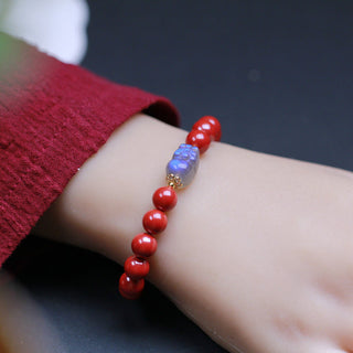 Buddha Gift Cinnabar Moonstone PiXiu Blessing Bracelet