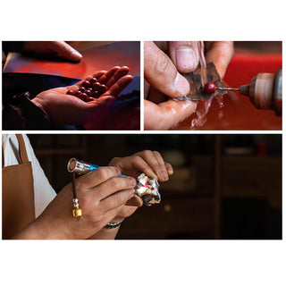 Buddha Gift Handmade Cinnabar Ruyi Handle Fu Character PiXiu Blessing Red String Braided Bracelet