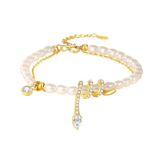 Buddha Gift 925 Sterling Silver Year Of The Snake Pearl Bracelet Necklace Pendant
