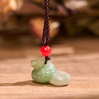 Buddha Gift Chinese Zodiac Year of the Snake Natural Jade Luck Necklace Pendant