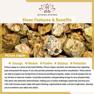 Buddha Gift 108 Mala Beads Turquoise Picture Jasper Bead Tassel Balance Bracelet