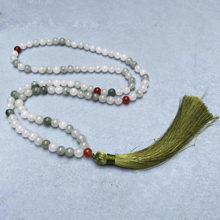 Buddha Gift 108 Mala Beads Natural Tianshan Jade Tassel Luck Bracelet