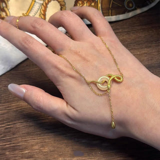 Buddha Gift Chalcedony Peace Buckle 925 Sterling Silver Gold Year Of The Snake Harmony Necklace Pendant