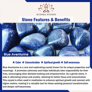 Buddha Gift 108 Mala Beads Multi-layer Natural Blue Aventurine Lotus Calm Bracelet