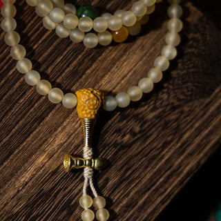 Buddha Gift Tibet 108 Mala Beads Chinese Zodiac Natal Buddha Natural Sheep Horn Wealth Bracelet