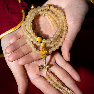 Buddha Gift Tibet 108 Mala Beads Chinese Zodiac Natal Buddha Natural Sheep Horn Wealth Bracelet