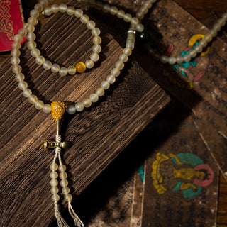 Buddha Gift Tibet 108 Mala Beads Chinese Zodiac Natal Buddha Natural Sheep Horn Wealth Bracelet