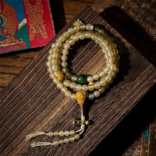 Buddha Gift Tibet 108 Mala Beads Chinese Zodiac Natal Buddha Natural Sheep Horn Wealth Bracelet