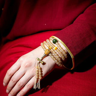 Buddha Gift Tibet 108 Mala Beads Chinese Zodiac Natal Buddha Natural Sheep Horn Wealth Bracelet