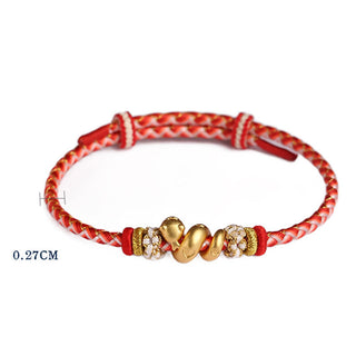 Buddha Gift 999 Sterling Silver Gradient Red String Year Of The Snake Luck Braided Bracelet
