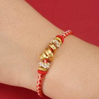 Buddha Gift 999 Sterling Silver Gradient Red String Year Of The Snake Luck Braided Bracelet