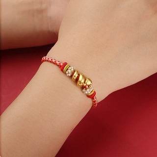 Buddha Gift 999 Sterling Silver Gradient Red String Year Of The Snake Luck Braided Bracelet