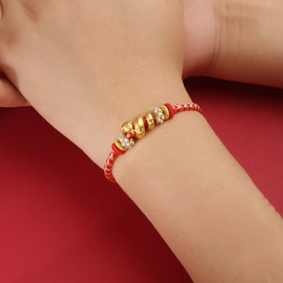 Buddha Gift 999 Sterling Silver Gradient Red String Year Of The Snake Luck Braided Bracelet