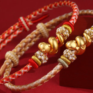 Buddha Gift 999 Sterling Silver Gradient Red String Year Of The Snake Luck Braided Bracelet