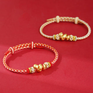 Buddha Gift 999 Sterling Silver Gradient Red String Year Of The Snake Luck Braided Bracelet