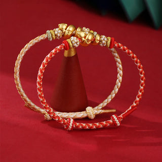 Buddha Gift 999 Sterling Silver Gradient Red String Year Of The Snake Luck Braided Bracelet