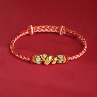 Buddha Gift 999 Sterling Silver Gradient Red String Year Of The Snake Luck Braided Bracelet