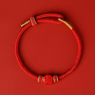 Buddha Gift Chinese Zodiac Red String Eight Thread Peace Knot Cinnabar Protection Luck Bracelet