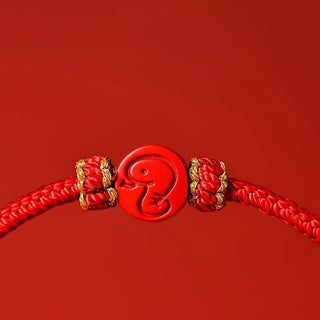 Buddha Gift Chinese Zodiac Red String Eight Thread Peace Knot Cinnabar Protection Luck Bracelet