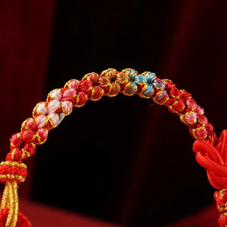 Buddha Gift Red String Mandala Knot Hand-woven Colorful Flowers Year Of The Snake Protection Braided Bracelet