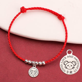 Buddha Gift Chinese Zodiac Kid Red String 999 Sterling Silver Protection Bracelet