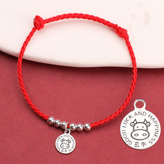 Buddha Gift Chinese Zodiac Kid Red String 999 Sterling Silver Protection Bracelet