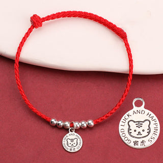 Buddha Gift Chinese Zodiac Kid Red String 999 Sterling Silver Protection Bracelet