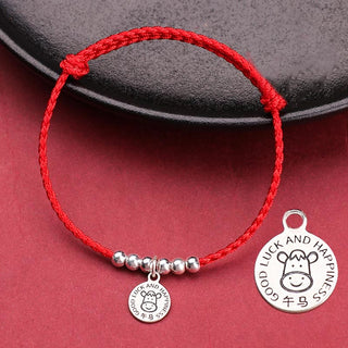 Buddha Gift Chinese Zodiac Kid Red String 999 Sterling Silver Protection Bracelet