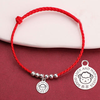 Buddha Gift Chinese Zodiac Kid Red String 999 Sterling Silver Protection Bracelet